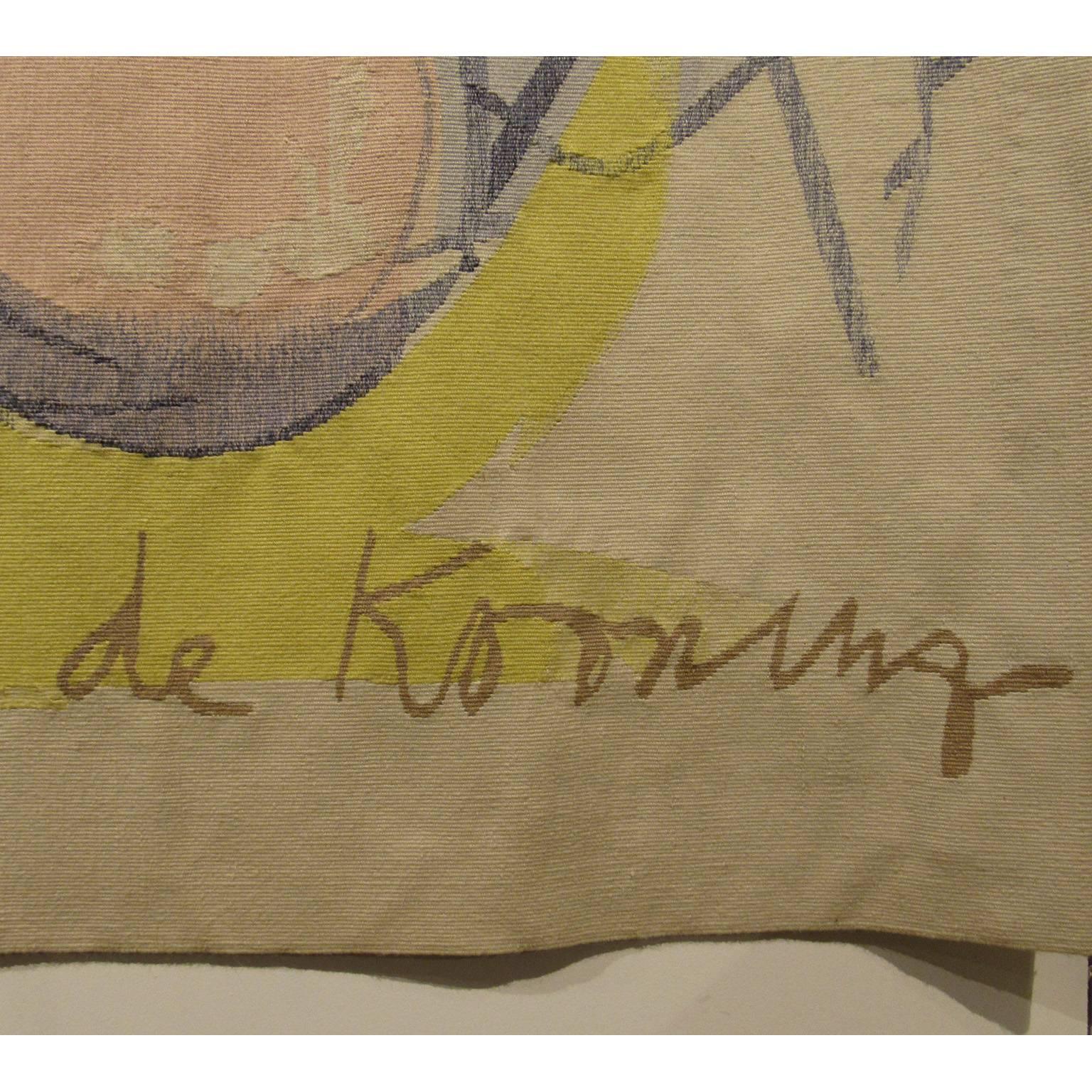 20th Century Very Rare Mid-Century Modern Willem de Kooning Deux Femmes Aubusson Tapestry