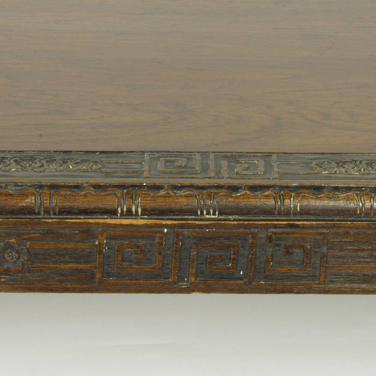 Antique Chinese Carved Hardwood Low Table For Sale 1