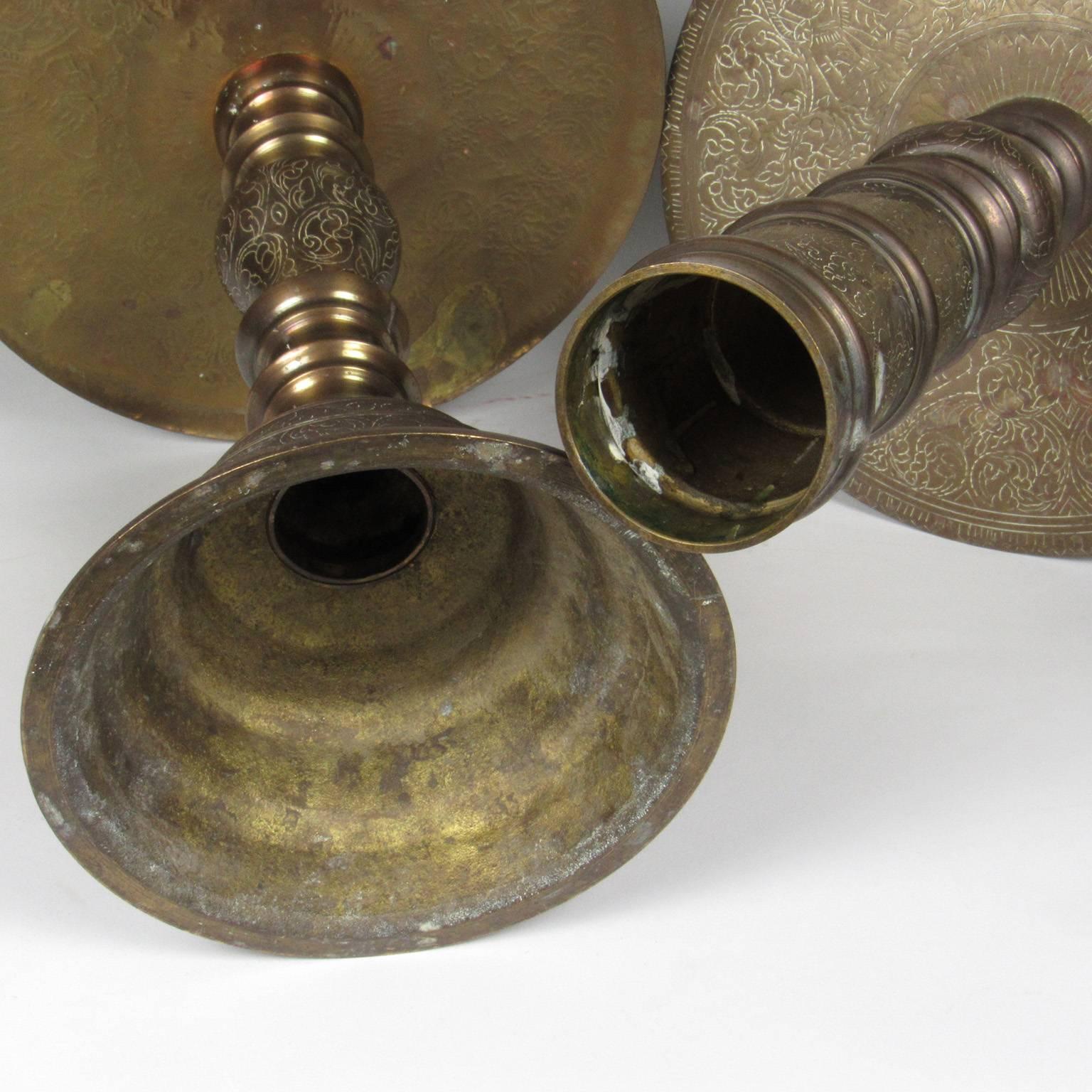 antique brass candlesticks