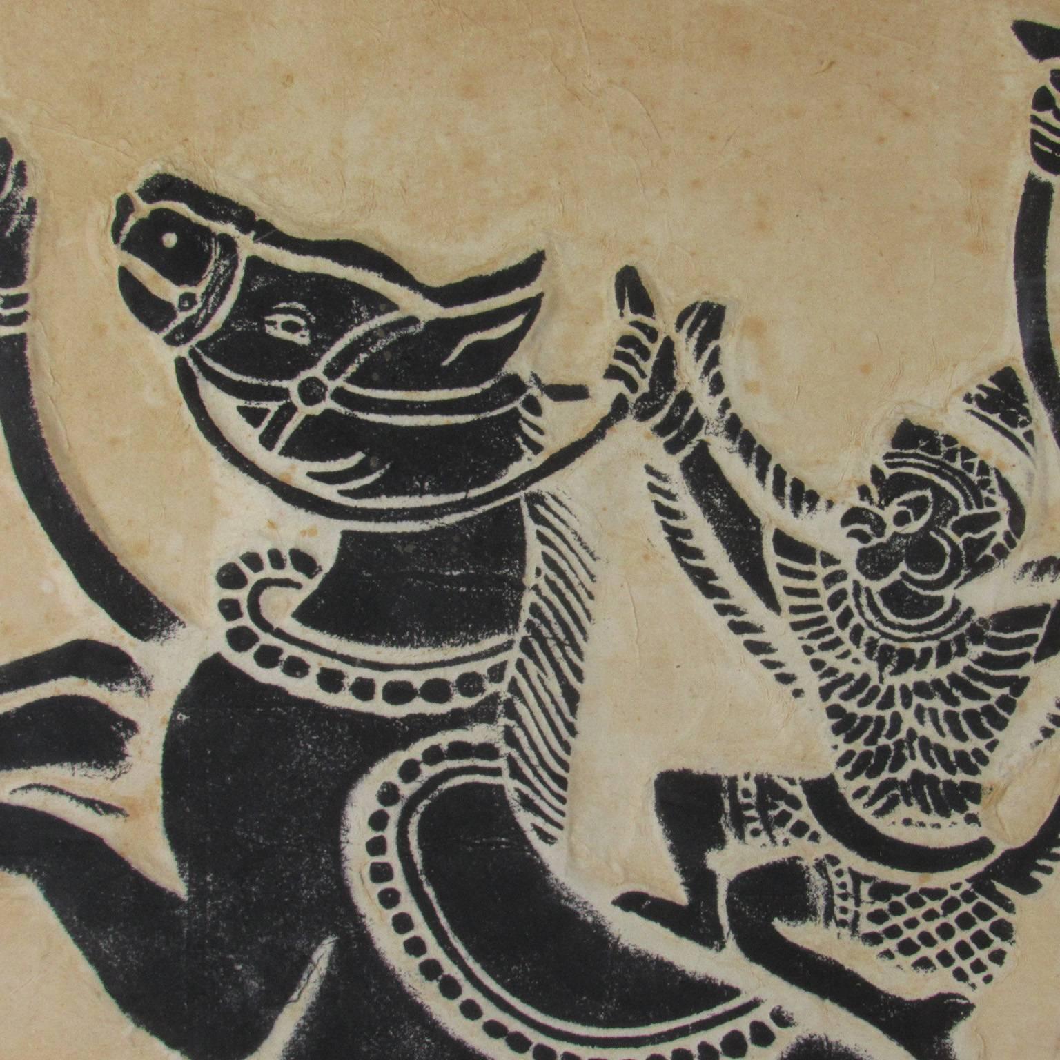 thai temple rubbing art