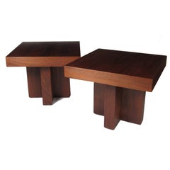 Pair of Milo Baughman Mid-Century Modern Square Side Tables