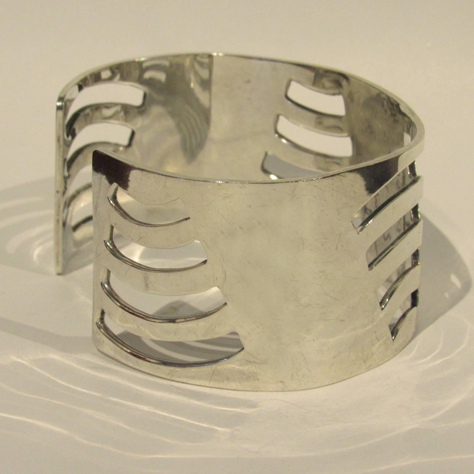 20th Century Mid-Century Modern Mexican Sterling Silver Cuff For Sale