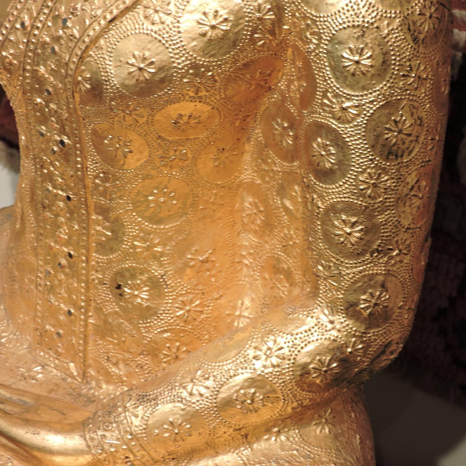 Large Antique 19th Century Thai, Rama IV Gilt Bronze Buddha 2