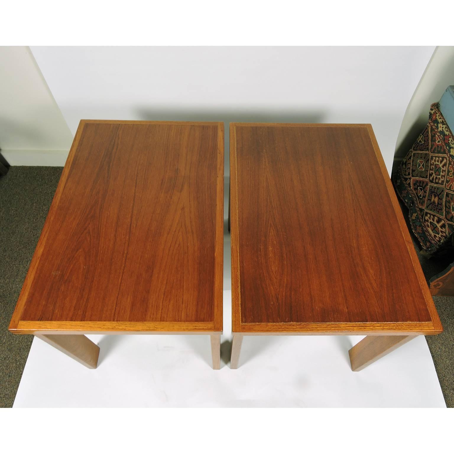 Pair of Danish Mid-Century Modern Teak Side Tables by Trioh Mobler 1