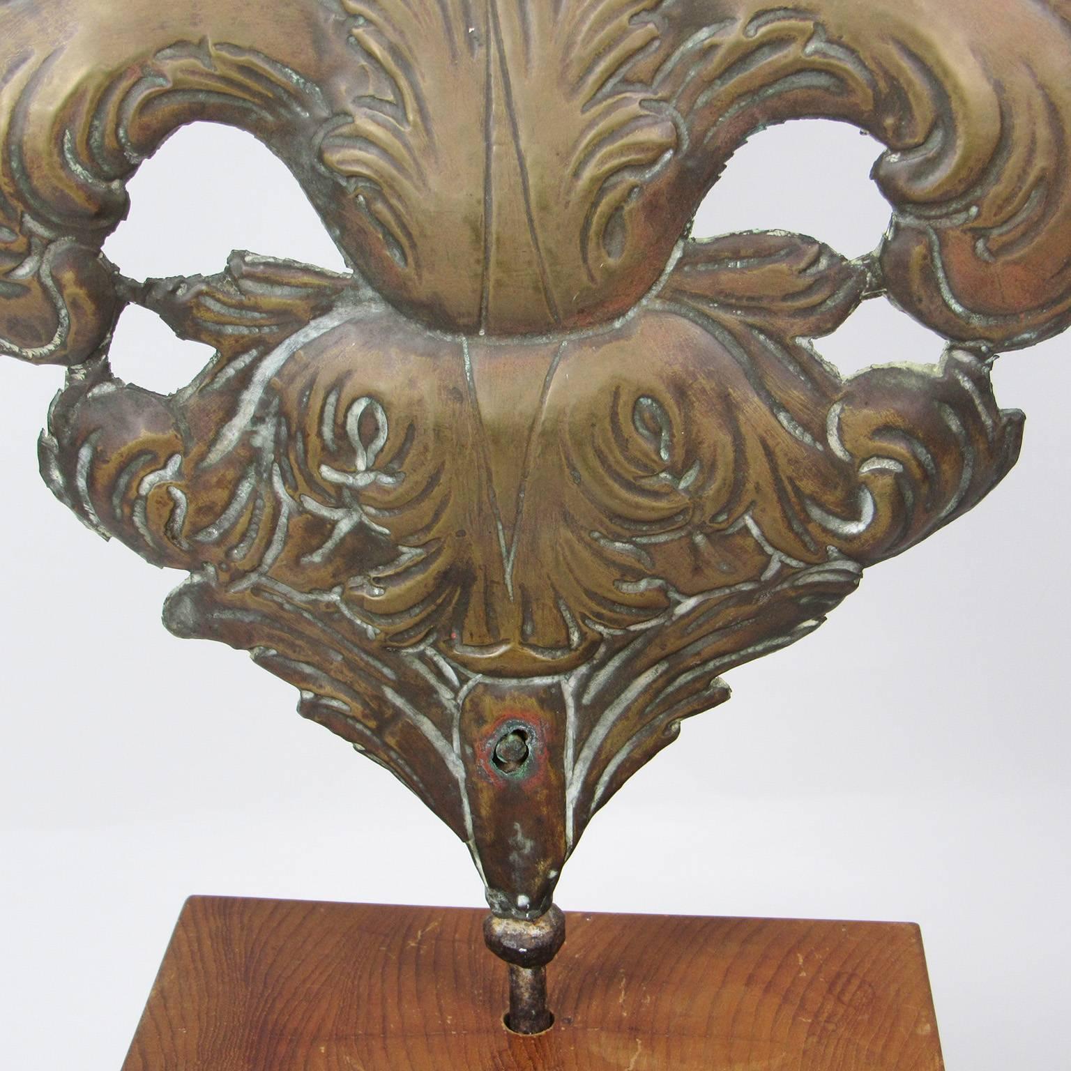19th Century Molded and Pierced Copper Architectural Decoration In Good Condition For Sale In Concord, MA