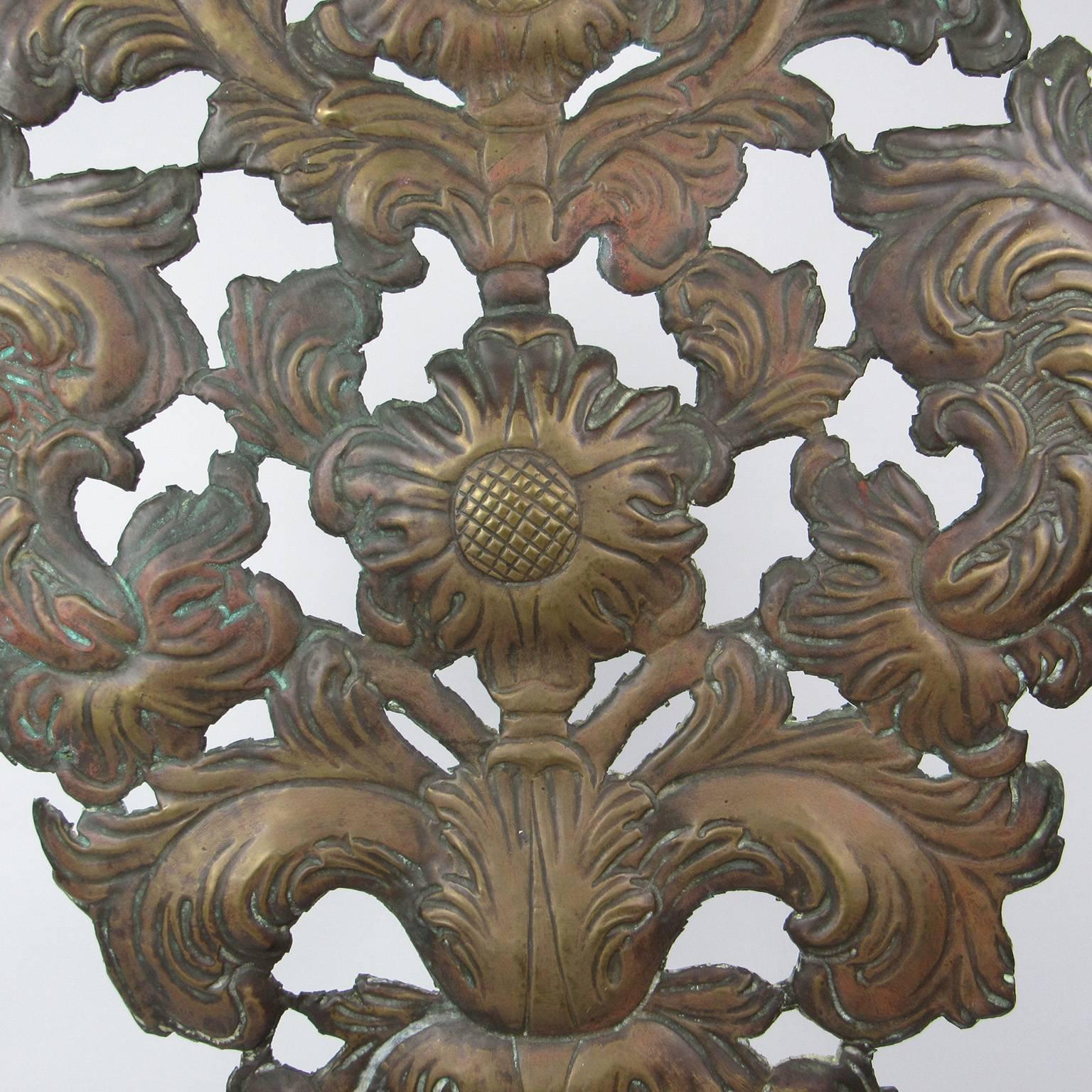 19th Century Molded and Pierced Copper Architectural Decoration For Sale 1