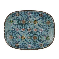 Antique 19th Century Chinese Cloisonné Tray