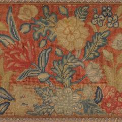 Antique, 18th Century or Earlier English Needlework Framed Floral Panel