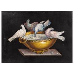 19th Century Grand Tour Italian Micromosaic Panel of Pliny's Doves