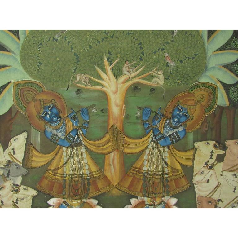 Large 19th Century East Indian Pichwai Painting at 1stdibs
