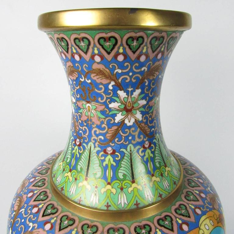 Pair of Mid20th Century Chinese Cloisonné Vases For Sale at 1stdibs