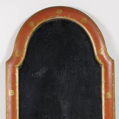 Late 19th Century Queen Anne Style Red Lacquer Gilt Decorated Mirror
