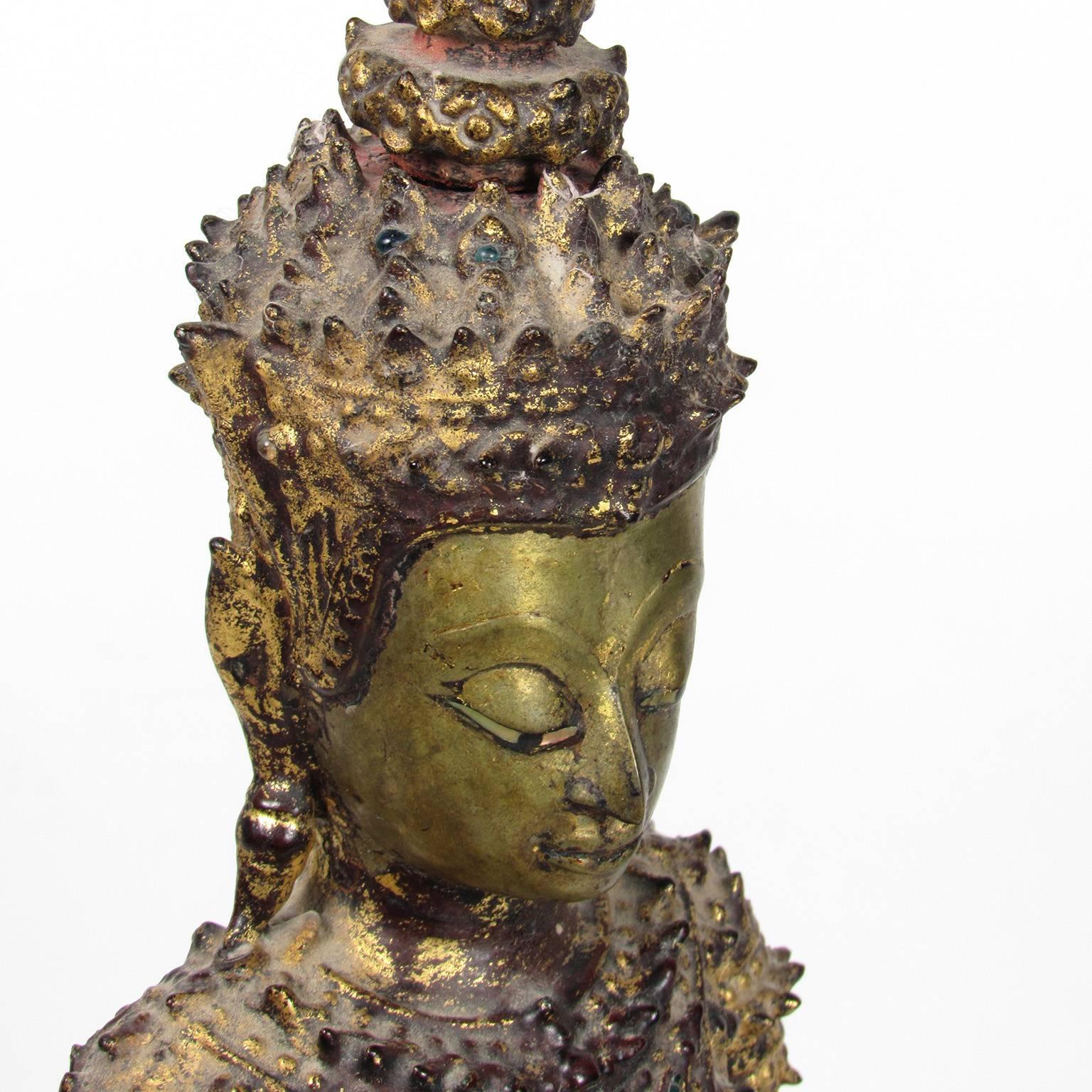 Metal 19th Century Royal Thai Gilt Bronze Statue Buddha