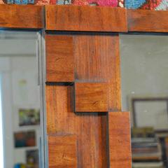Mid-Century Modern Lane 'Paul Evans' Style Brutalist Walnut Double Mirror