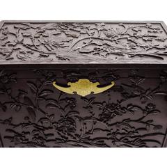 Antique 19th Century Chinese Carved Softwood Blanket Chest