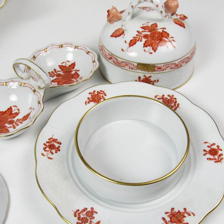 Collection of Eight Herend 'Chinese Bouquet' Porcelain Serving Pieces For Sale at 1stdibs