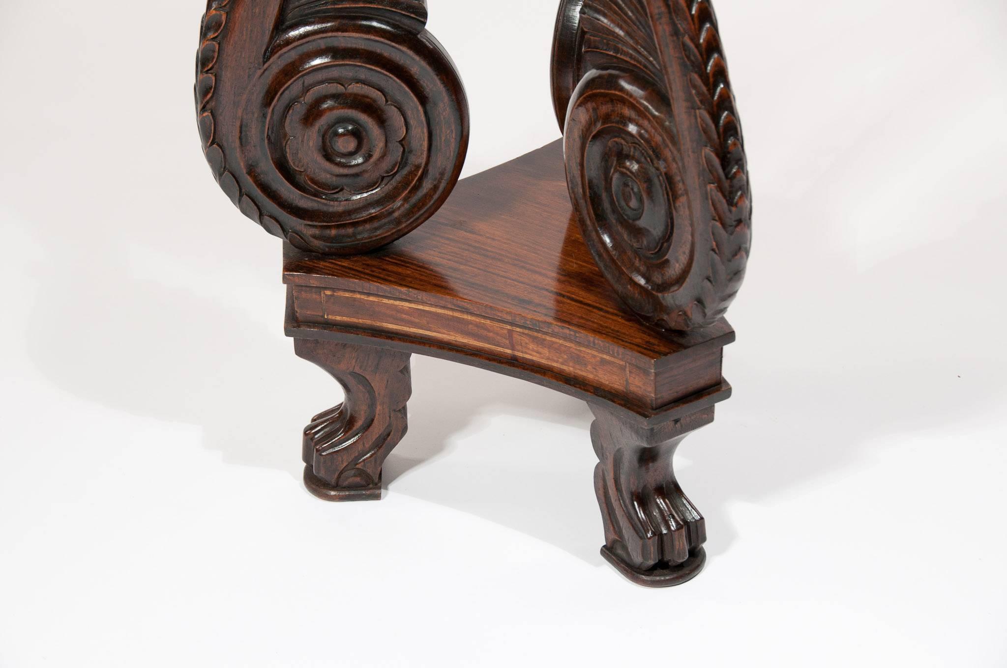 Well Carved and Unusual Rosewood Stand In Excellent Condition In Benington, Herts