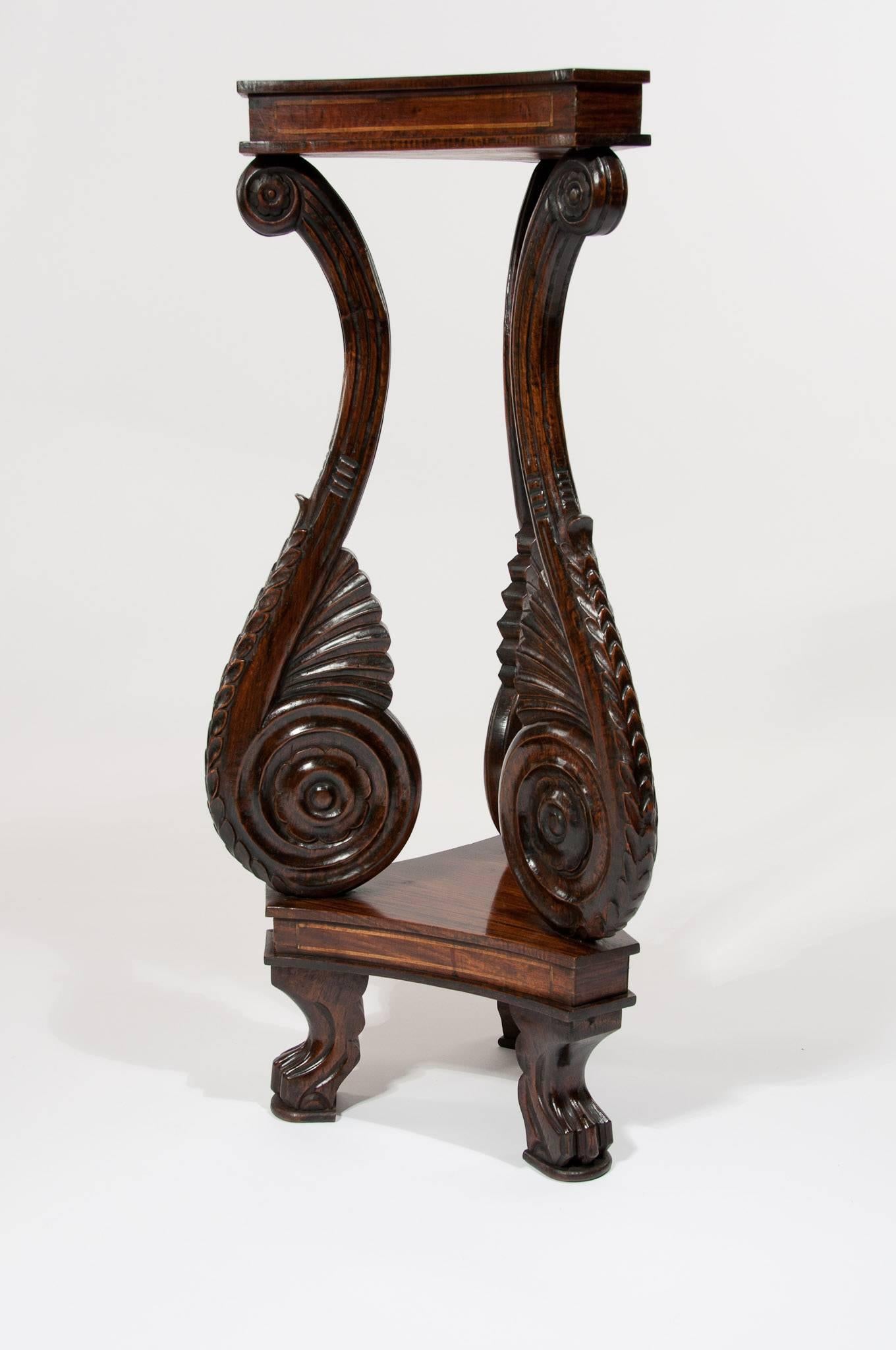 Well Carved and Unusual Rosewood Stand 2