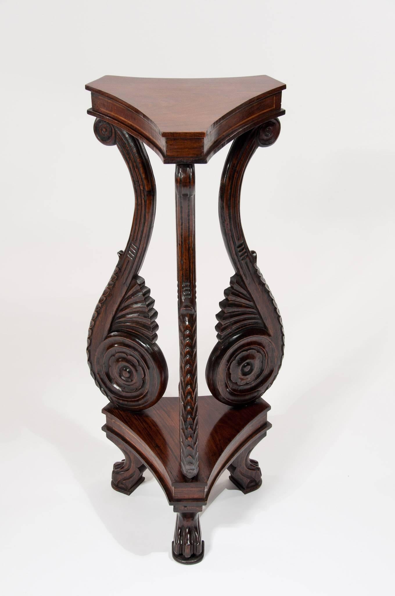 Well Carved and Unusual Rosewood Stand 3