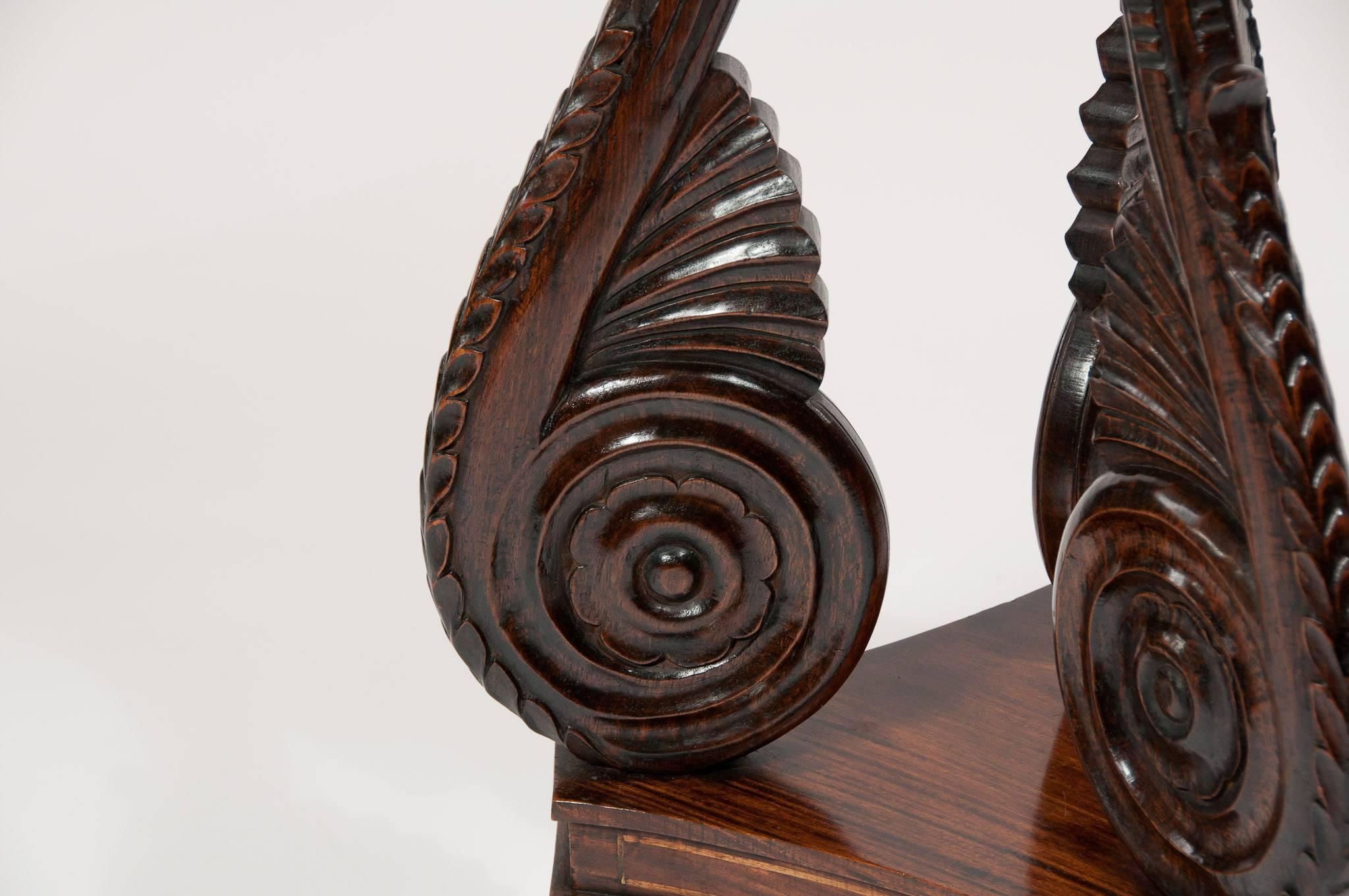 20th Century Well Carved and Unusual Rosewood Stand
