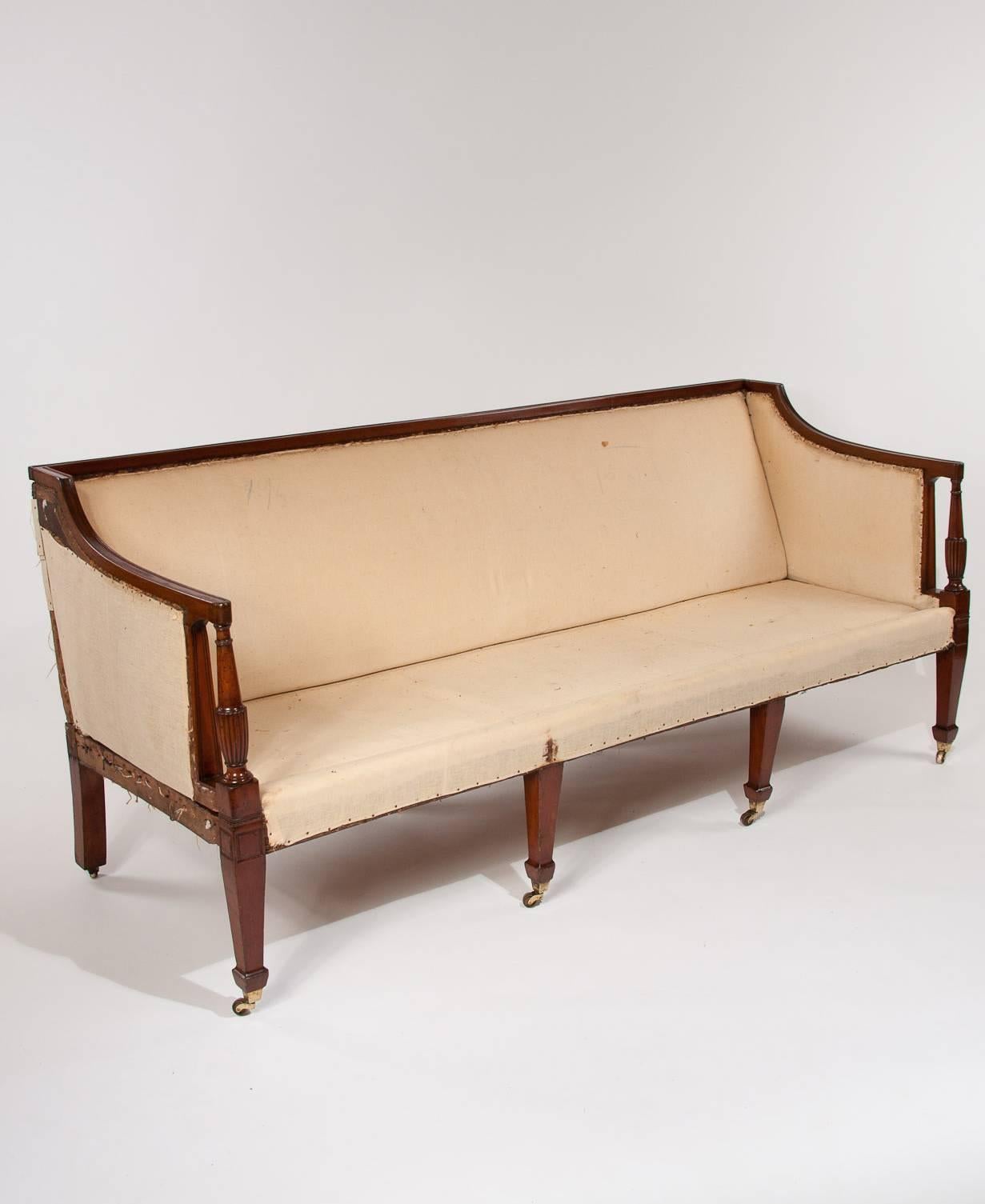 Quality Eight Leg Regency Three-Seat Settee In Excellent Condition In Benington, Herts