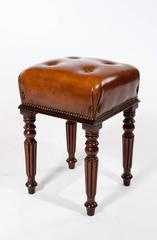 Quality Regency / William IV Mahogany Leather Stool