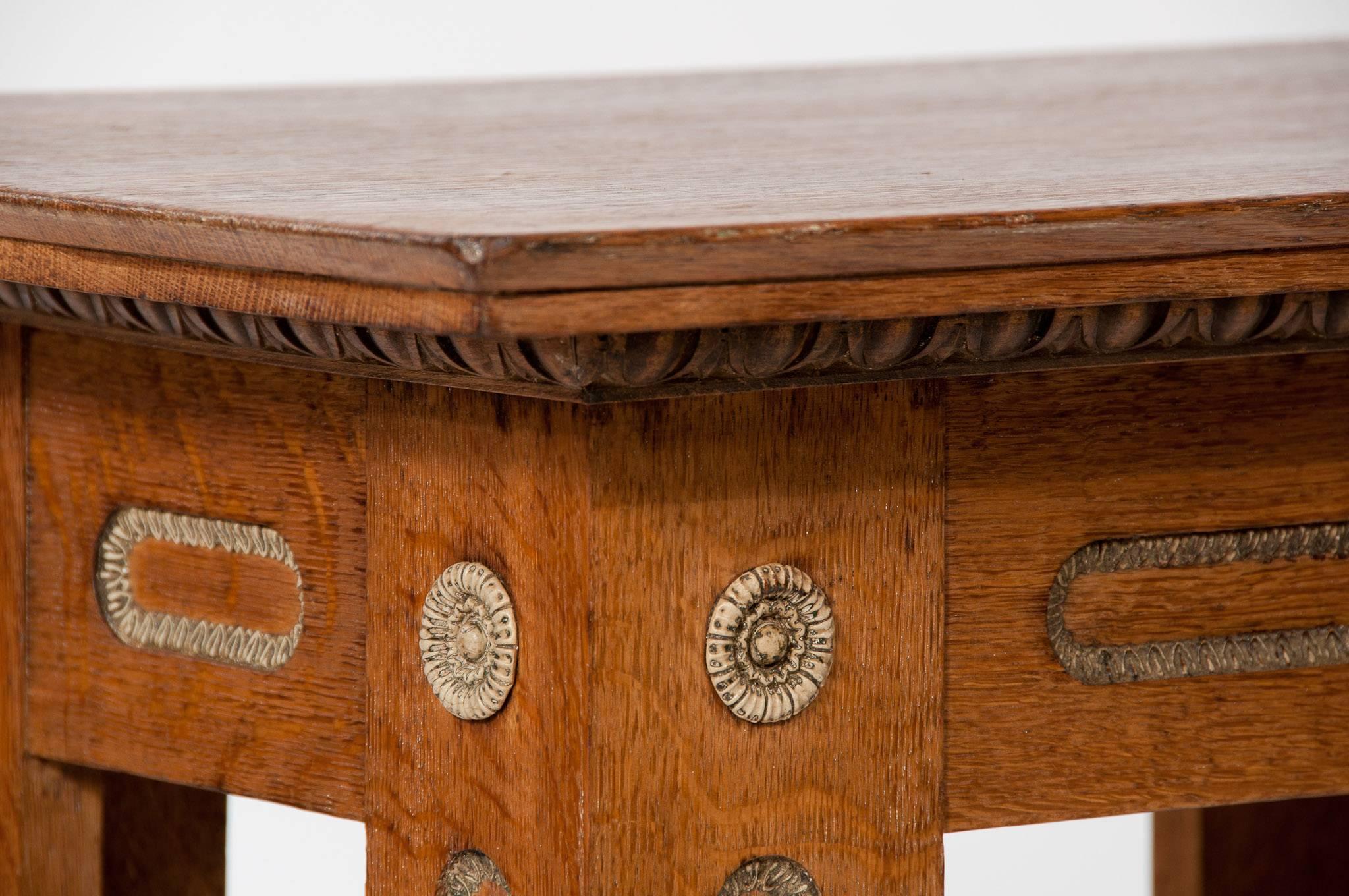 English Unusual Antique Oak Architectural Table