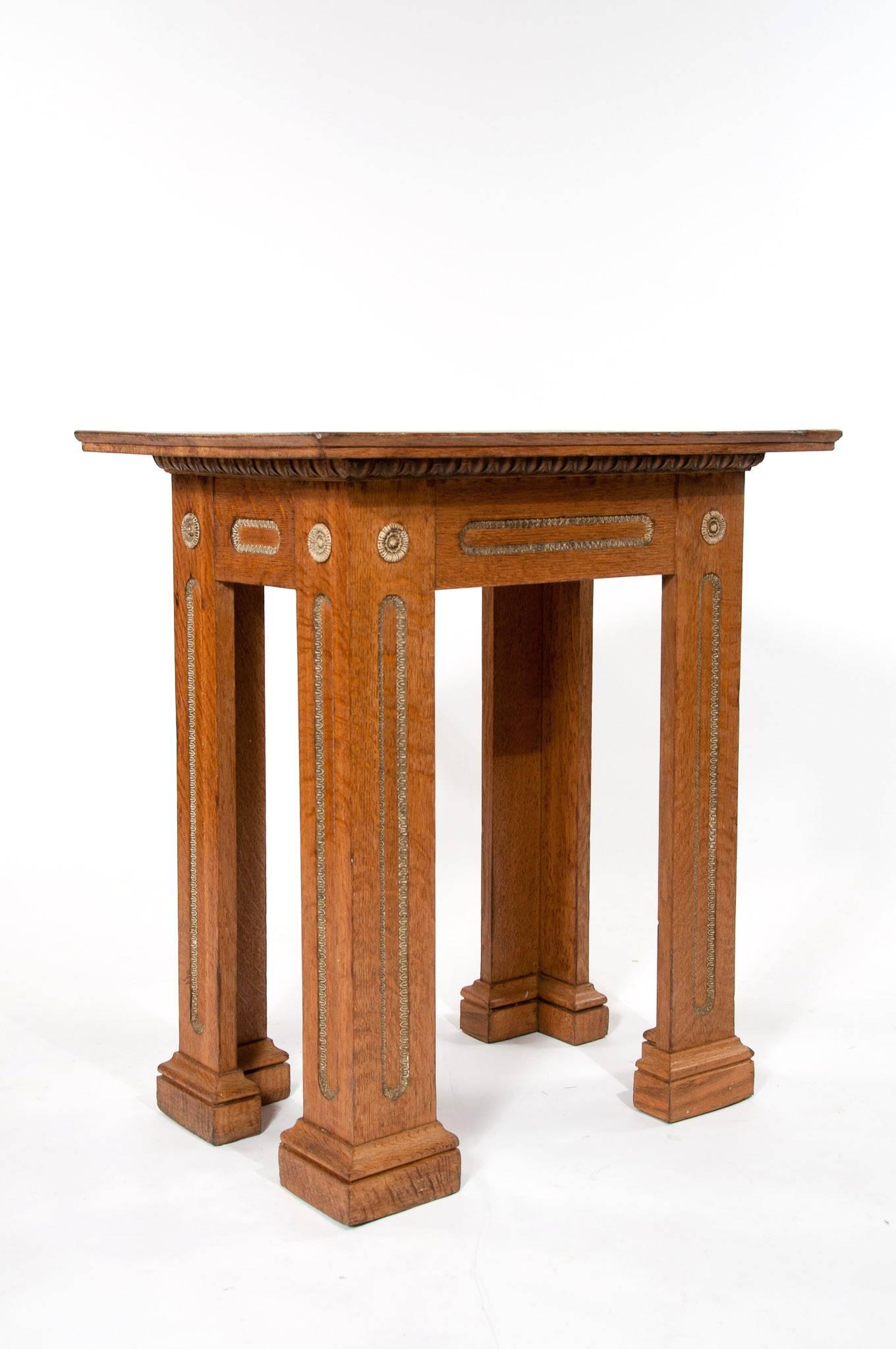 Early 20th Century Unusual Antique Oak Architectural Table
