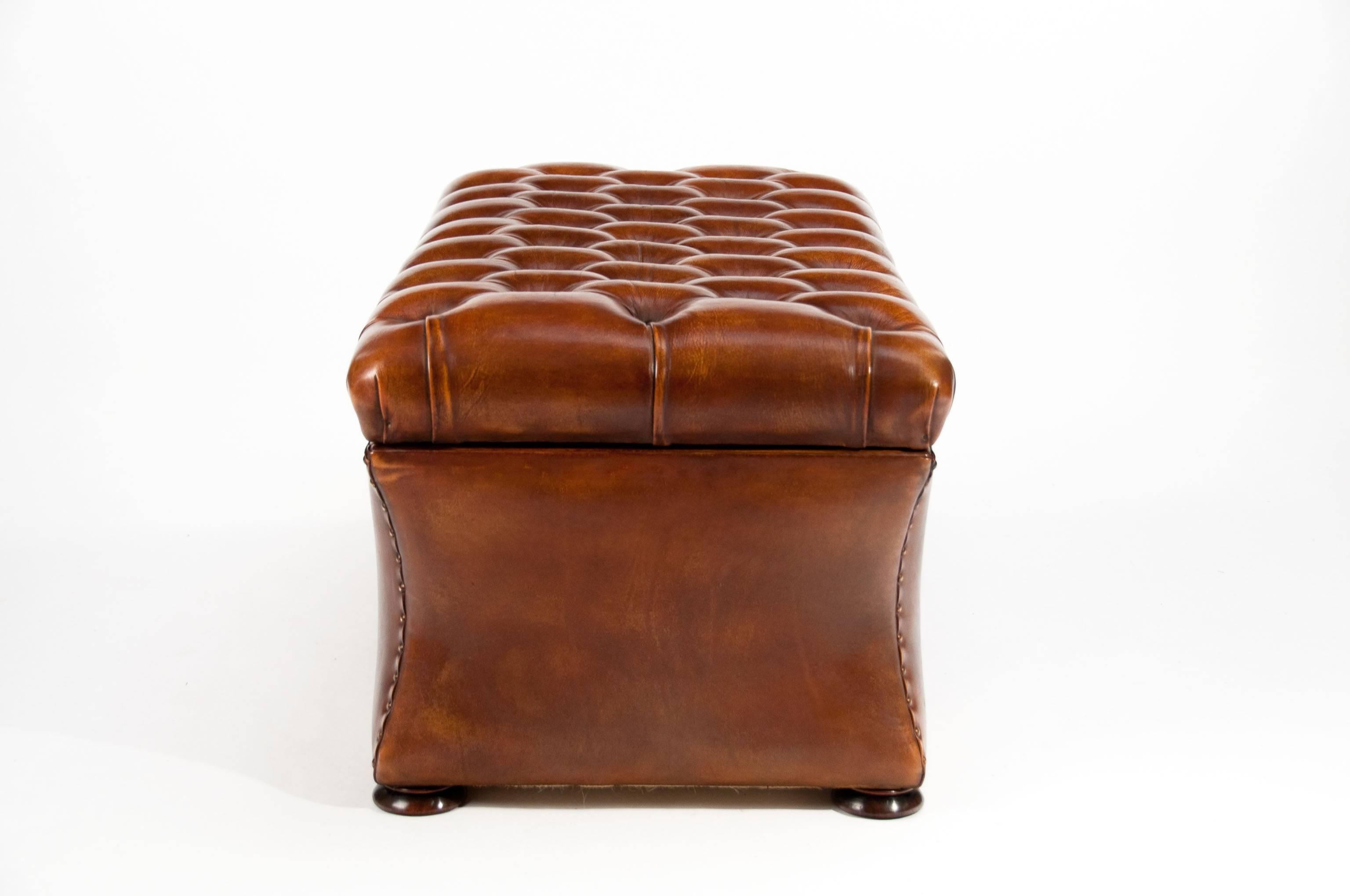 Quality 19th Century Shaped Leather Ottoman 3
