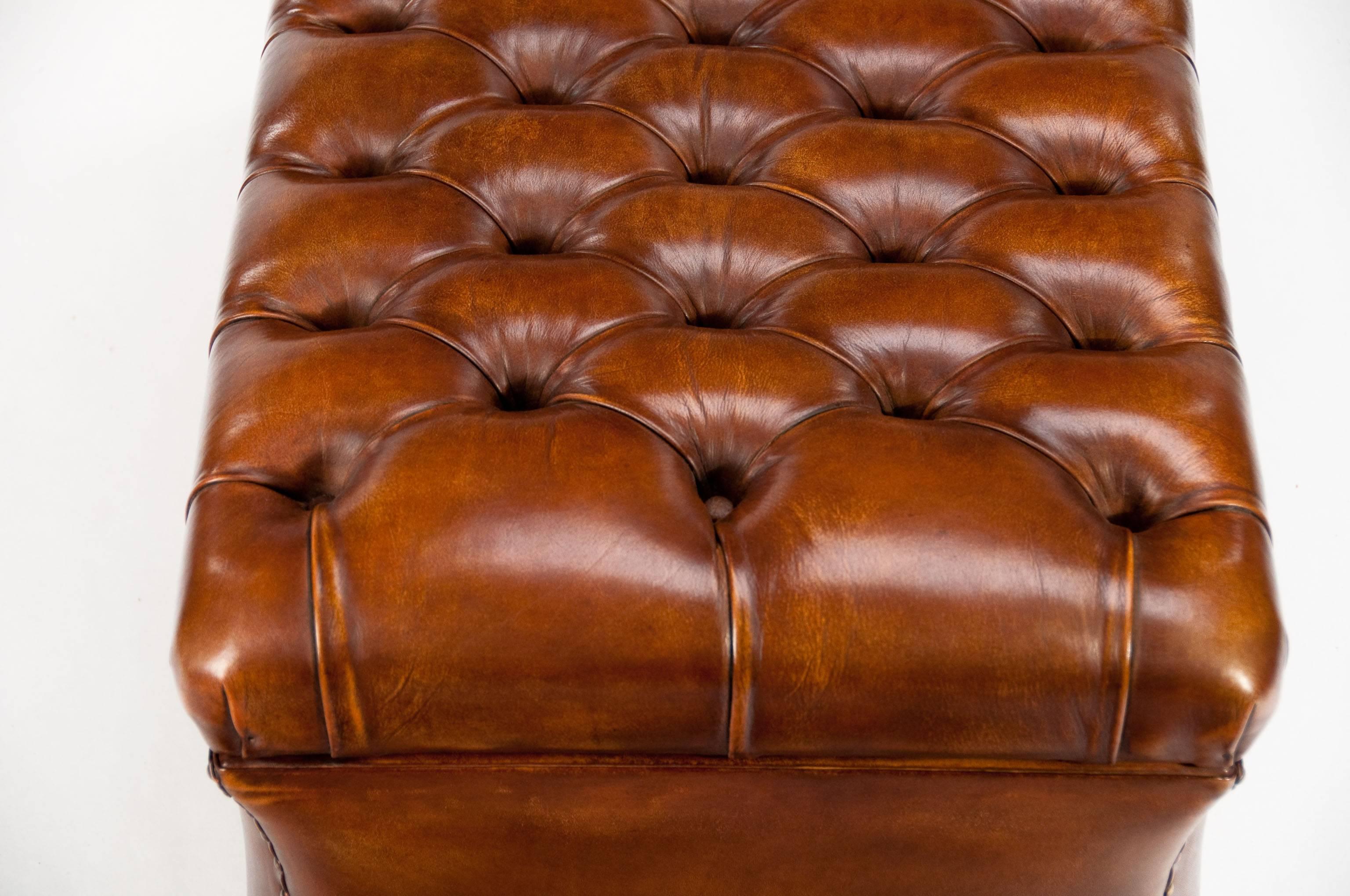 Quality 19th Century Shaped Leather Ottoman 4