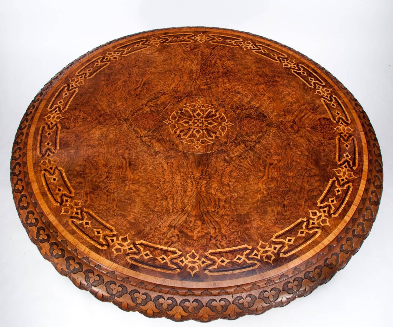 Magnificent and Large Victorian Burr Walnut Centre Table 3