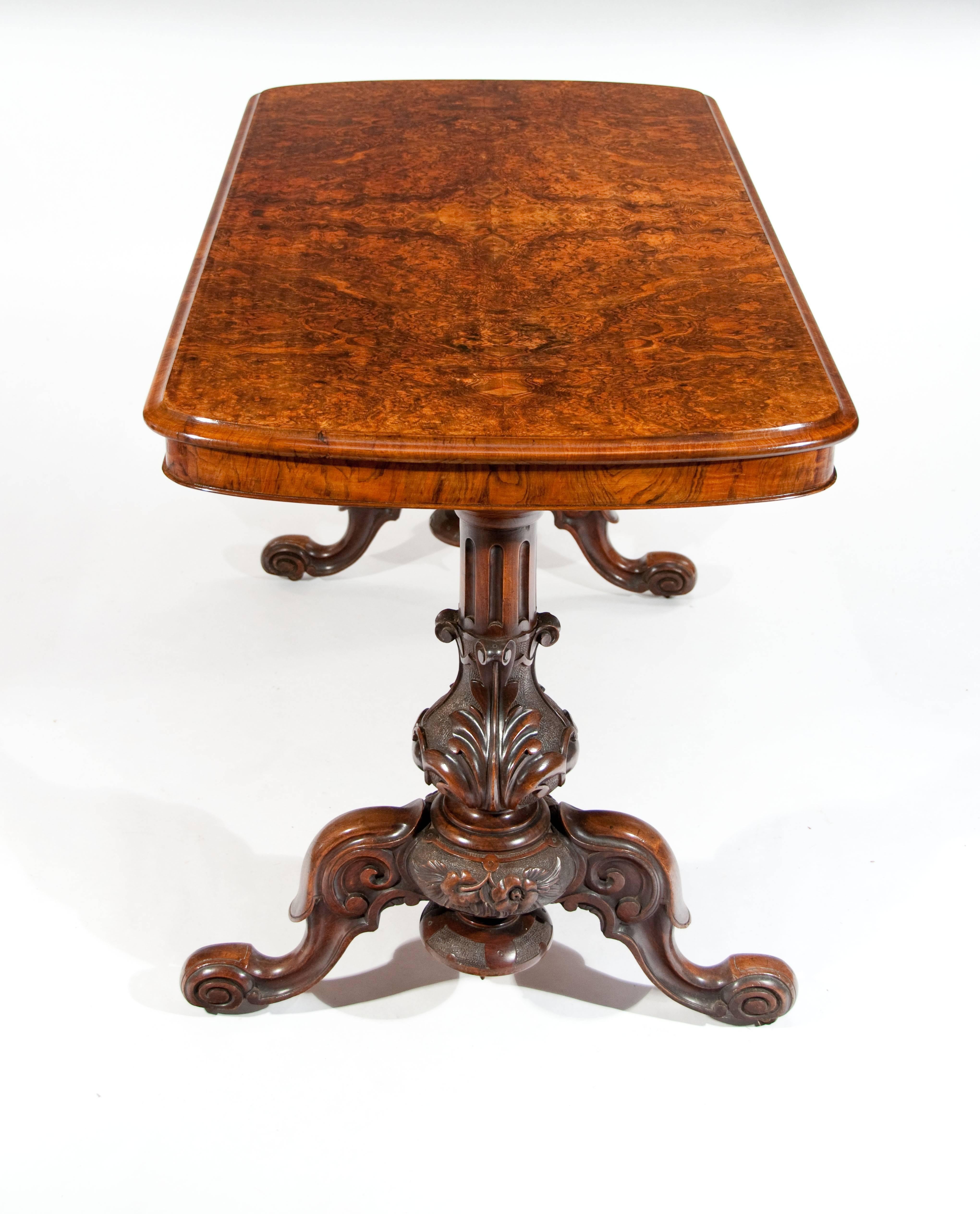 Superb Quality Victorian Burr Walnut Table 1