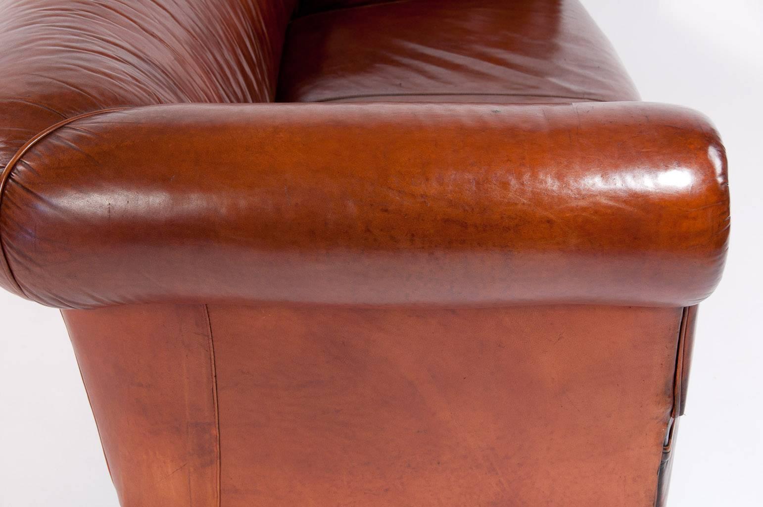 Leather Upholstered Chesterfield Mid-20th Century 4