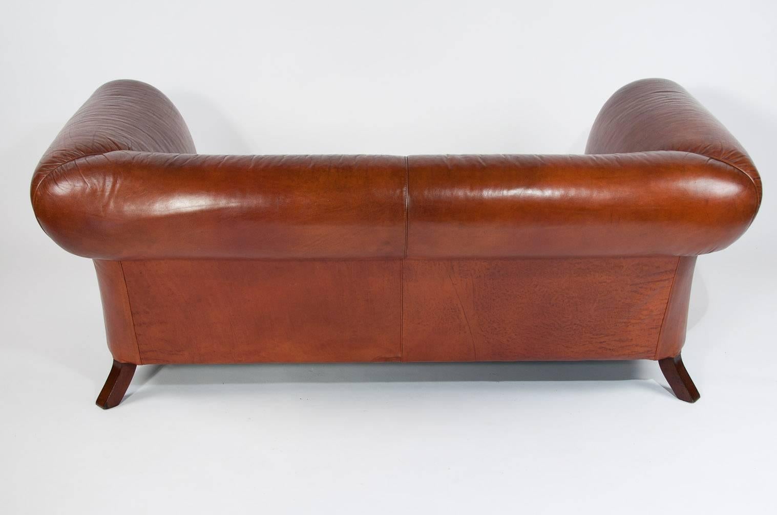 Leather Upholstered Chesterfield Mid-20th Century 3
