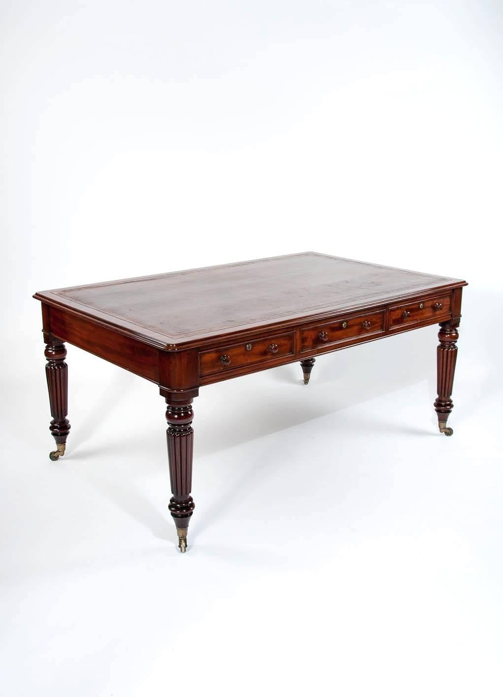 William IV Antique Partners Writing Table by M. Wilson