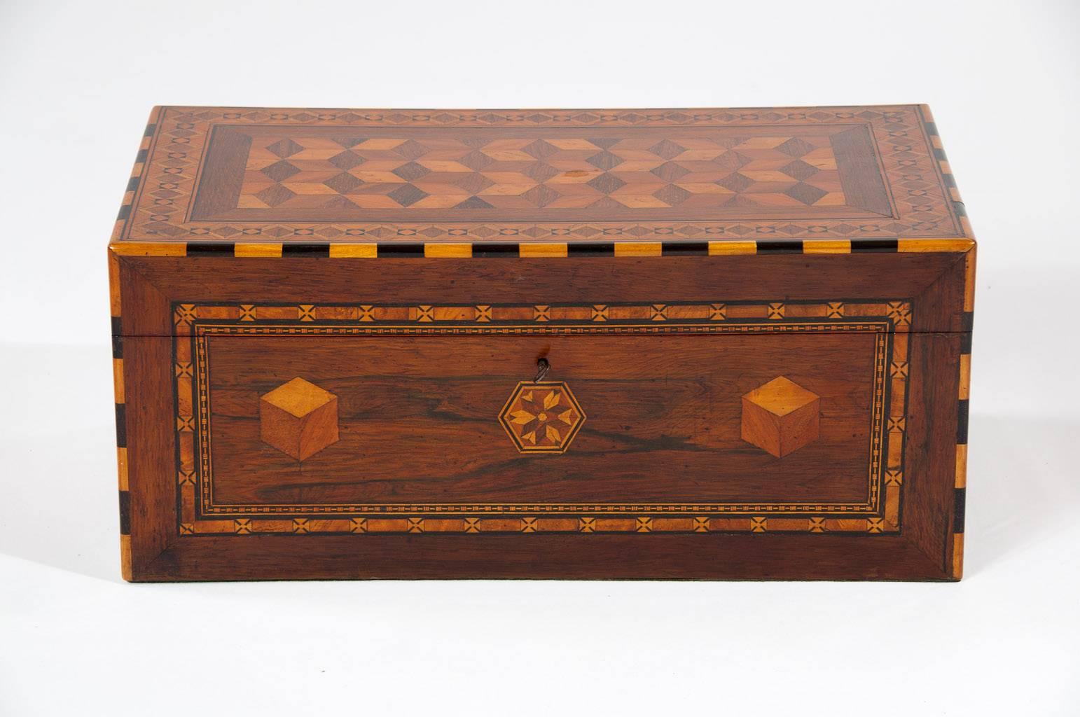 Exceptional 19th Century Geometric Parquetry Writing Slope 2
