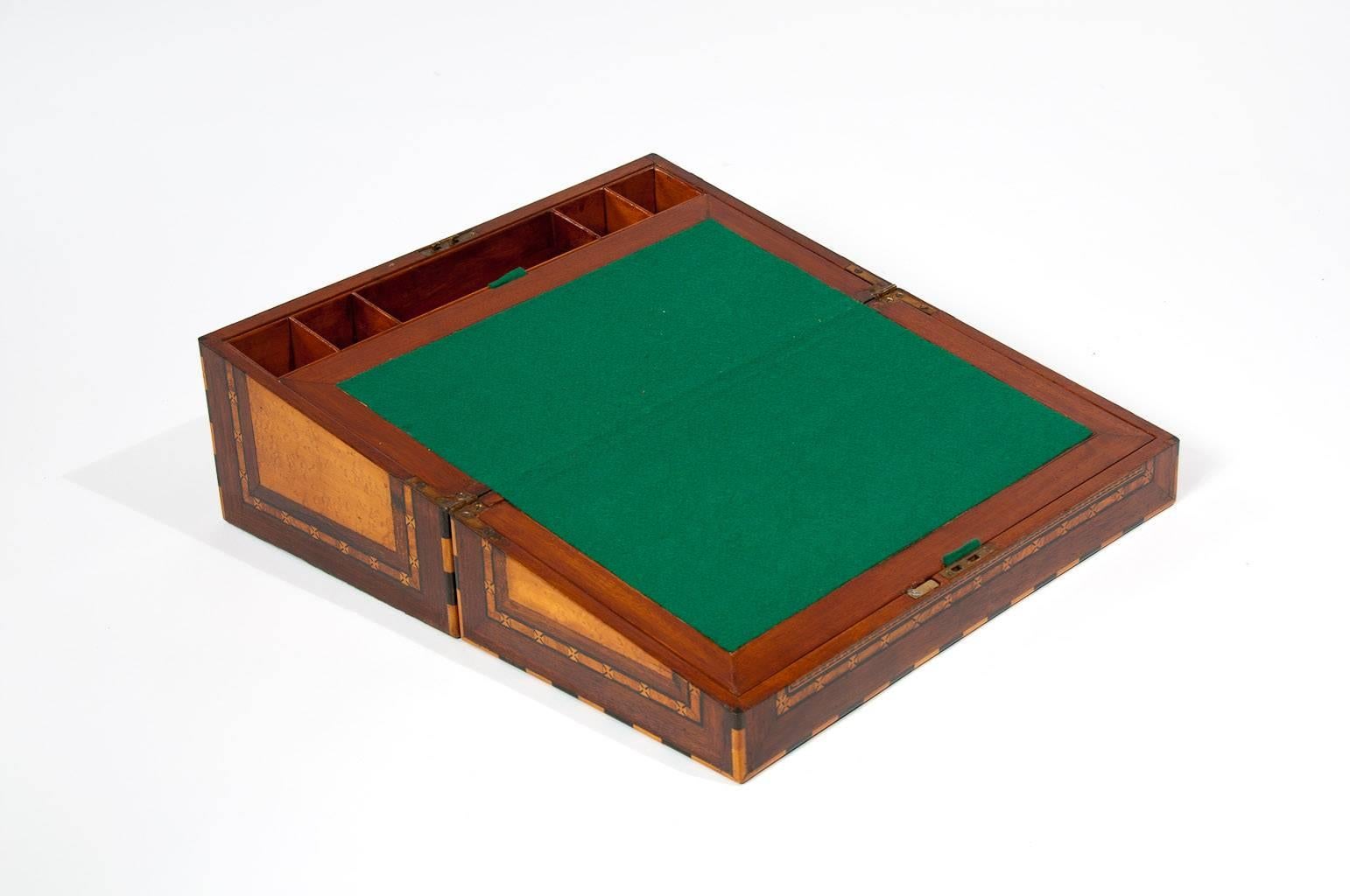 Late 19th Century Exceptional 19th Century Geometric Parquetry Writing Slope