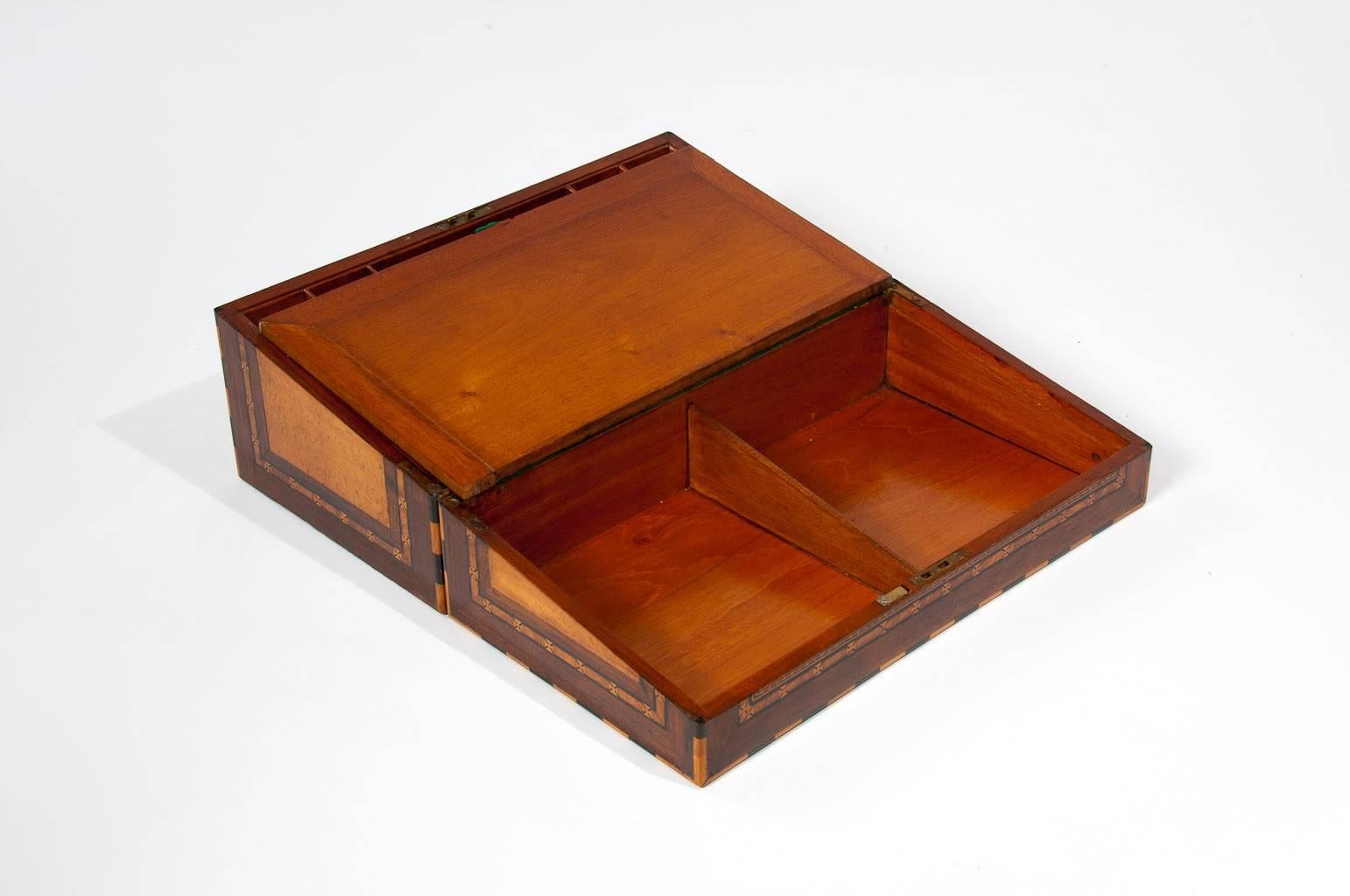 Exceptional 19th Century Geometric Parquetry Writing Slope 1