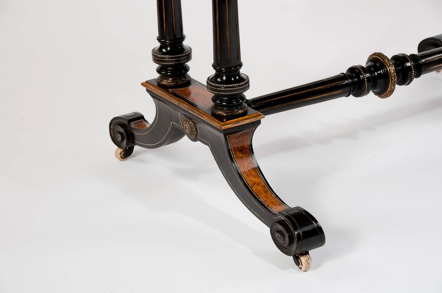 Ebonized Superb Quality Library Stretcher Table Gillow