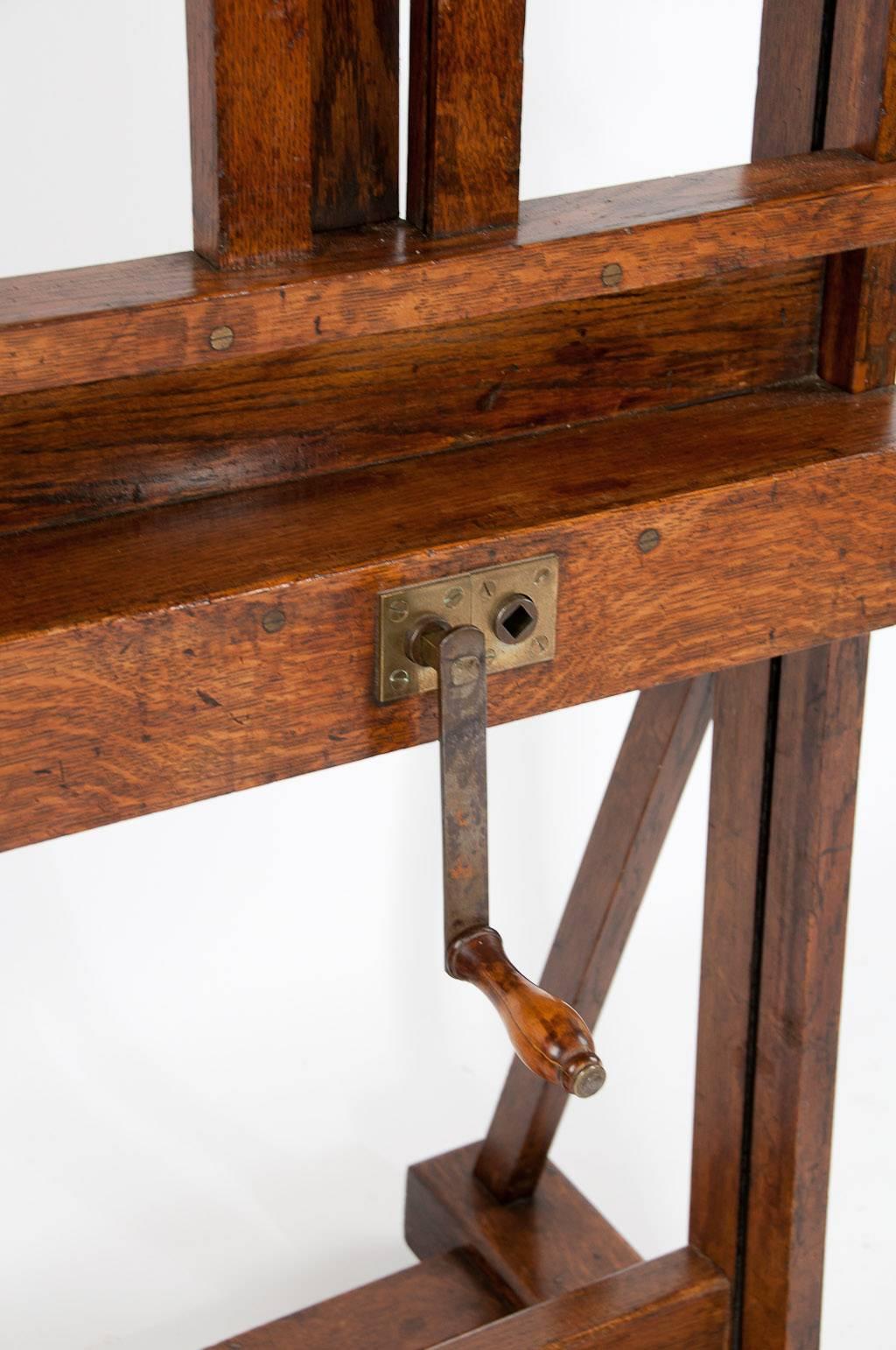 British Large Victorian Oak Easel Winsor and Newton