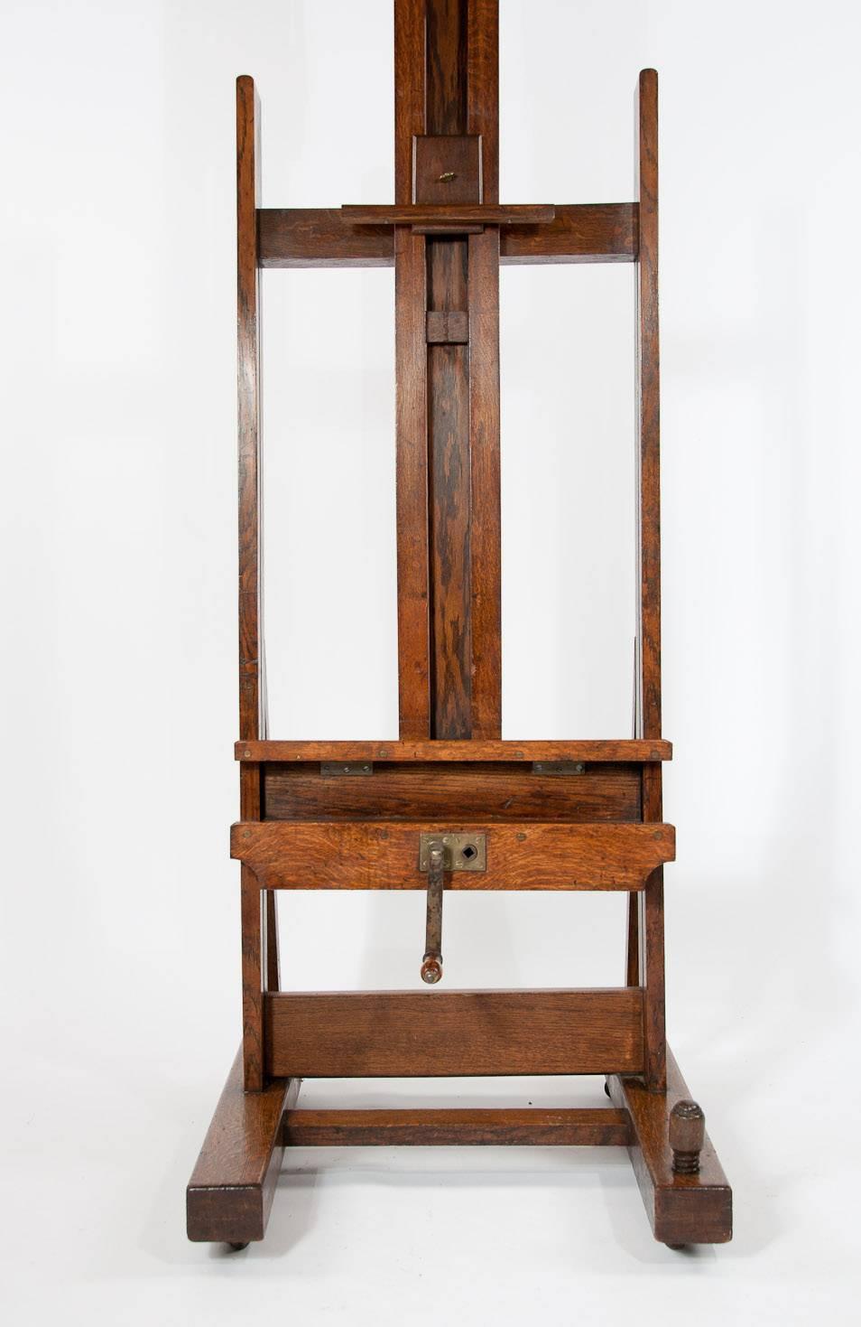 Large Victorian Oak Easel Winsor and Newton at 1stdibs