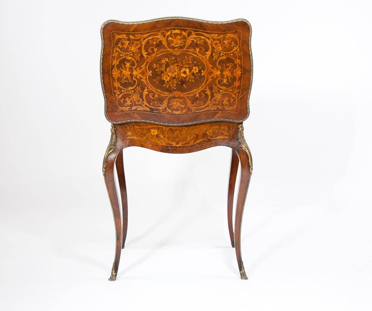 Exceptional French 19th Century Marquetry Dressing Table 5
