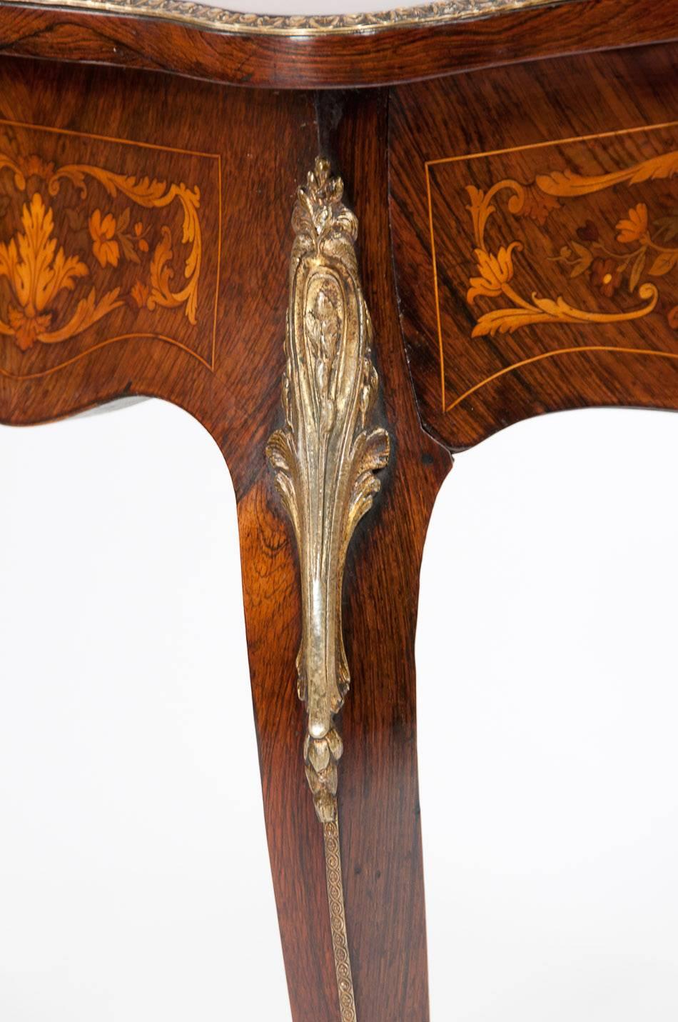 Rosewood Exceptional French 19th Century Marquetry Dressing Table