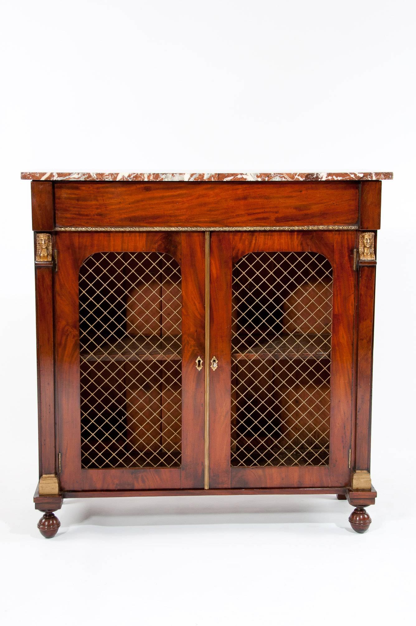 Early 19th Century Superb Regency Mahogany Marble-Topped Chiffonier