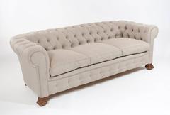 Wonderful 19th Century Walnut Chesterfield with Hairy Paw Feet