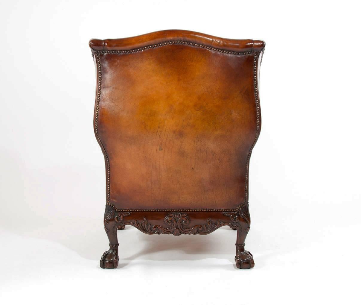 Superb Quality 19th Century Leather Wing Armchair 4