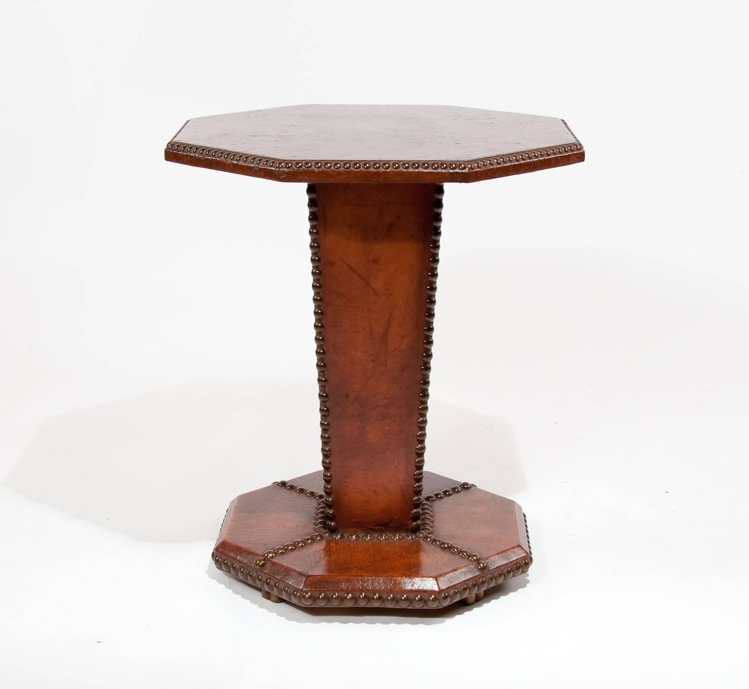 Art Deco French Leather Side Table 5