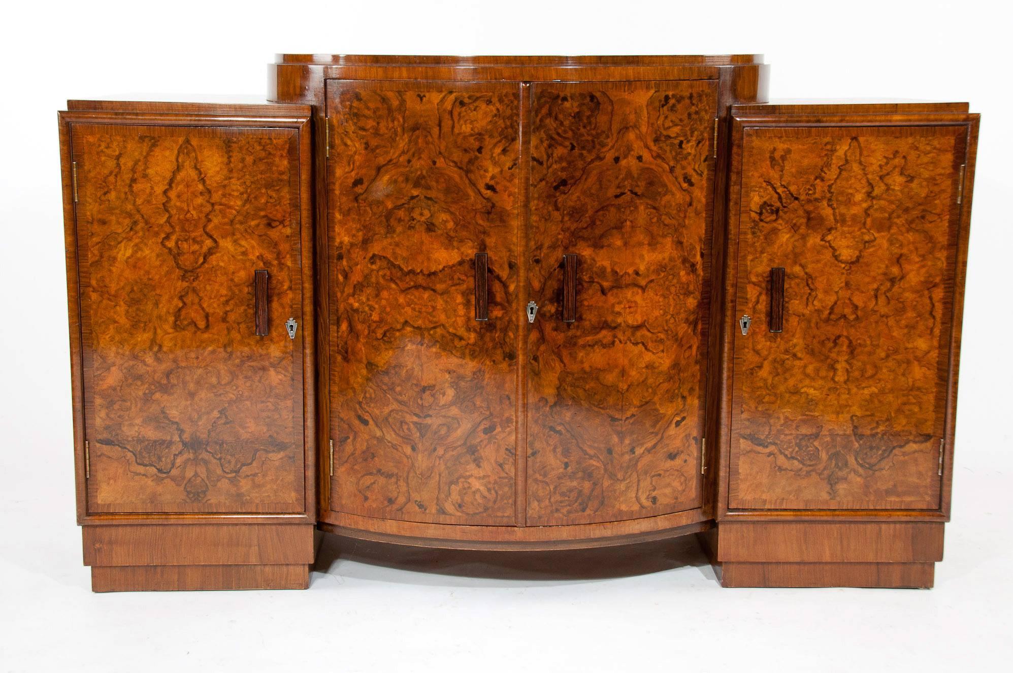 Quality Art Deco Burr Walnut Sideboard at 1stDibs art deco walnut