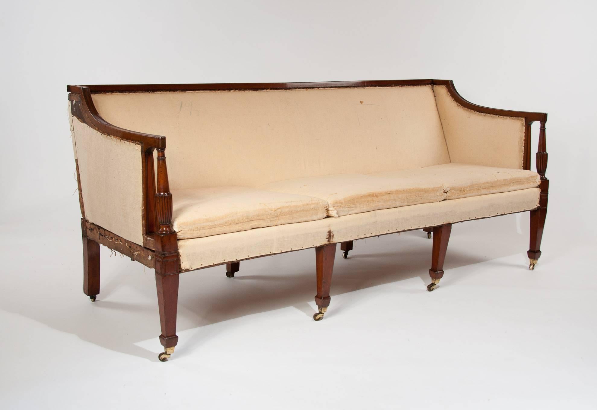 European Quality Eight Leg Regency Three-Seat Settee