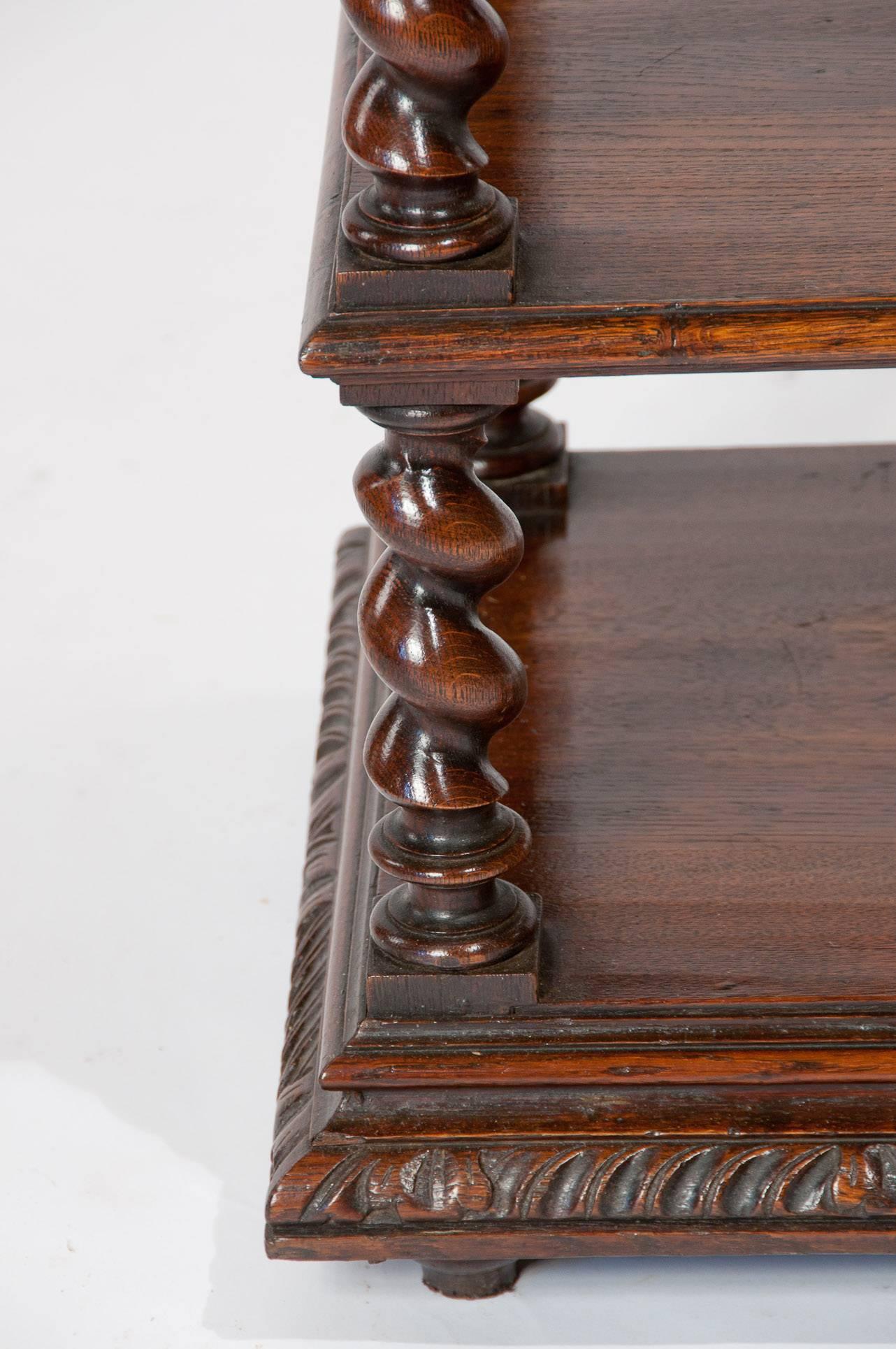 19th Century Oak Marble Topped Whatnot 3